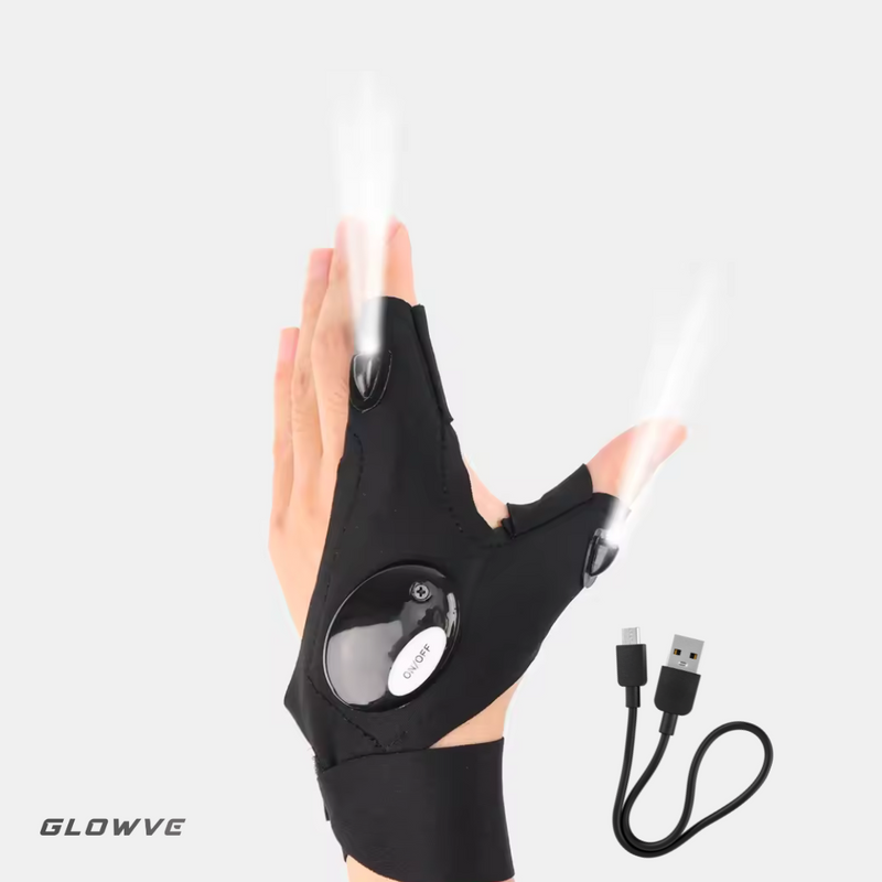 Luva Com Lanterna Acoplada Para Uso Geral Glowve [Mecânica, Pesca, Ciclismo]