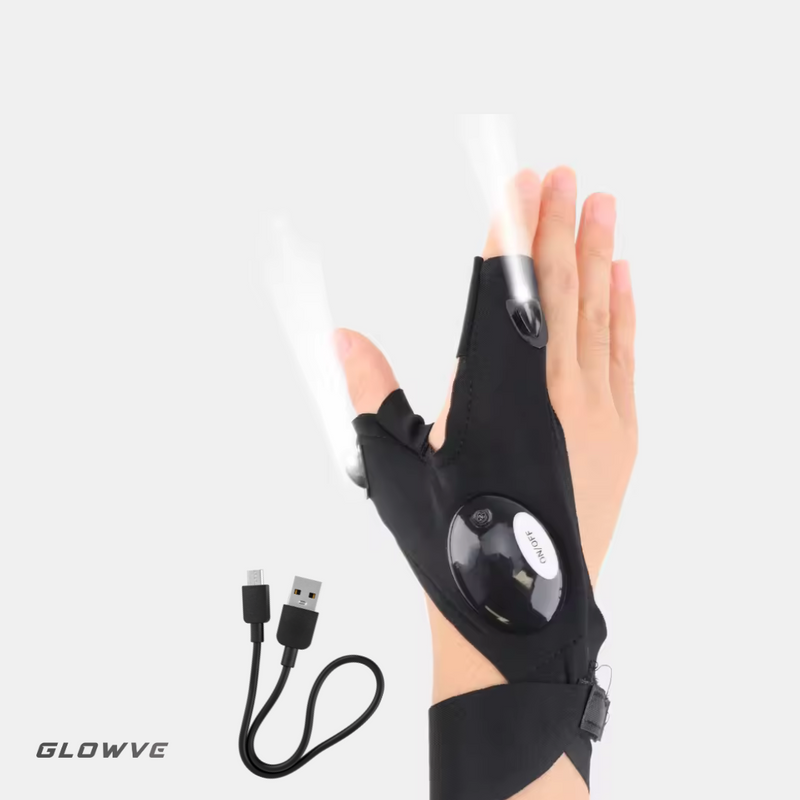 Luva Com Lanterna Acoplada Para Uso Geral Glowve [Mecânica, Pesca, Ciclismo]