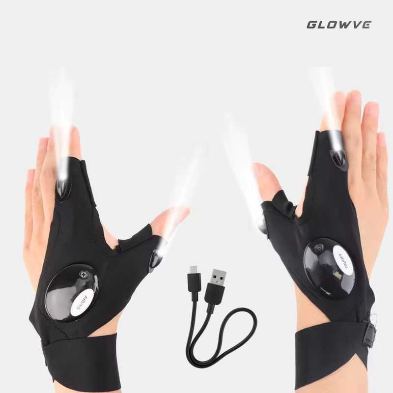 Luva Com Lanterna Acoplada Para Uso Geral Glowve [Mecânica, Pesca, Ciclismo]