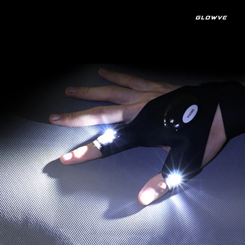 Luva Com Lanterna Acoplada Para Uso Geral Glowve [Mecânica, Pesca, Ciclismo]