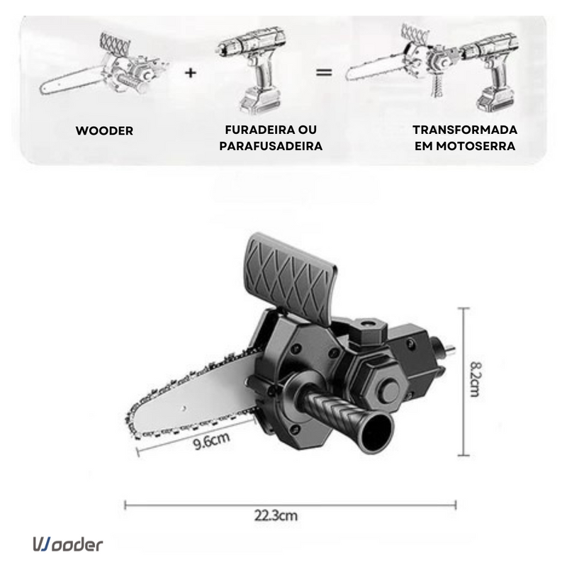 Adaptador de Motosserra Para Parafusadeiras Wooder