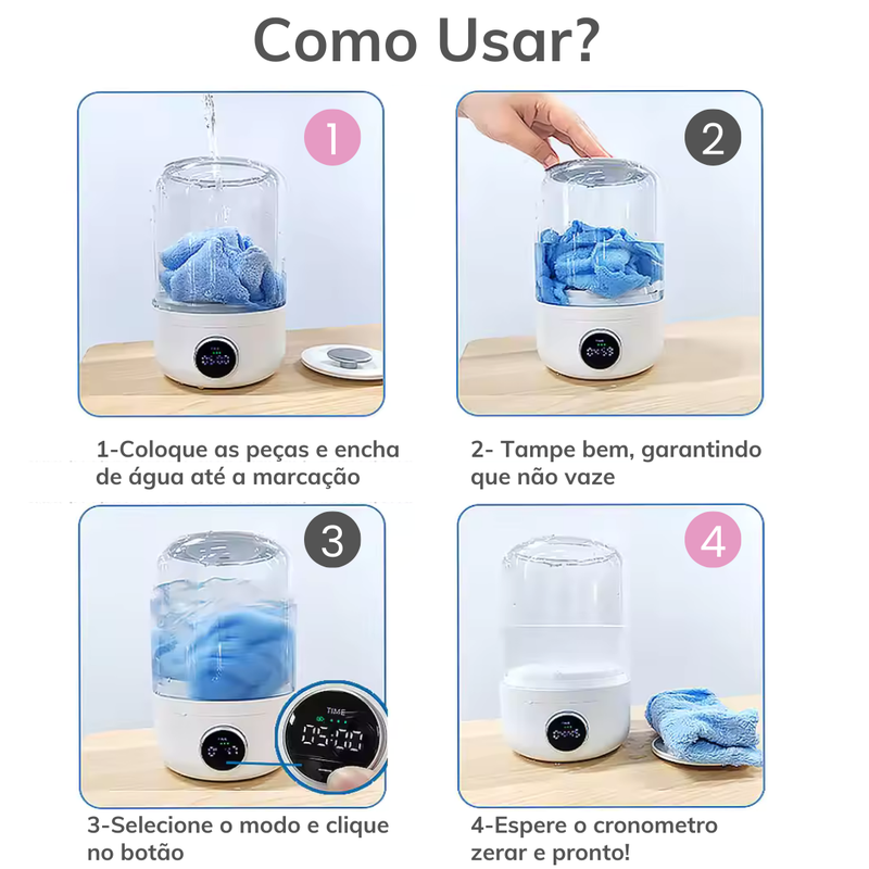 Mini Máquina de Lavar Roupas Íntimas Intimix