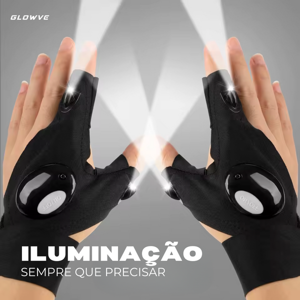 Luva Com Lanterna Acoplada Para Uso Geral Glowve [Mecânica, Pesca, Ciclismo]