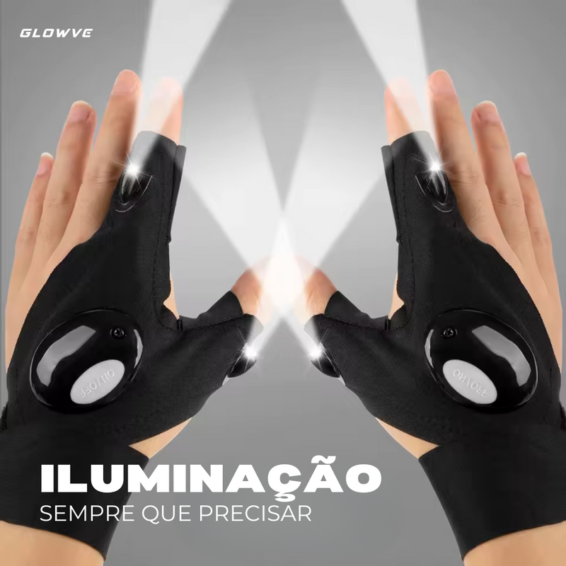 Luva Com Lanterna Acoplada Para Uso Geral Glowve [Mecânica, Pesca, Ciclismo]