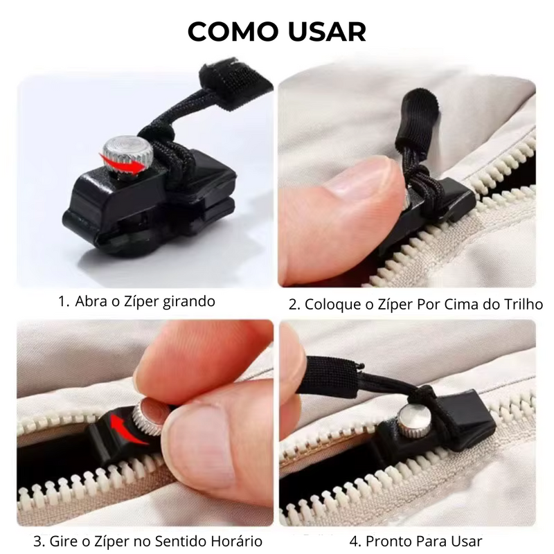 Zíper Multifuncional de Encaixe Rápido