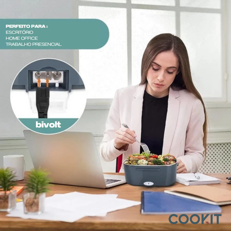 Marmita Elétrica Portátil Bivolt Cookit [AQUECE EM 3 MINUTOS]